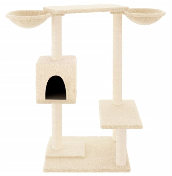Škrabadlo pro kočky se škrabacími sloupky krémové 82 cm 171759
