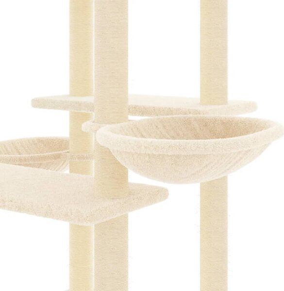 Škrabadlo pro kočky se sisalovými sloupky krémové 133 cm 171756