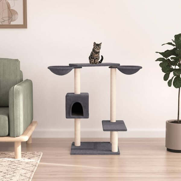 Škrabadlo pro kočky se škrabacími sloupky tmavě šedé 82 cm 171761