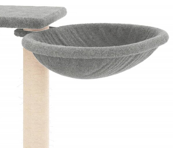 Škrabadlo pro kočky se škrabacími sloupky světle šedé 82 cm 171760