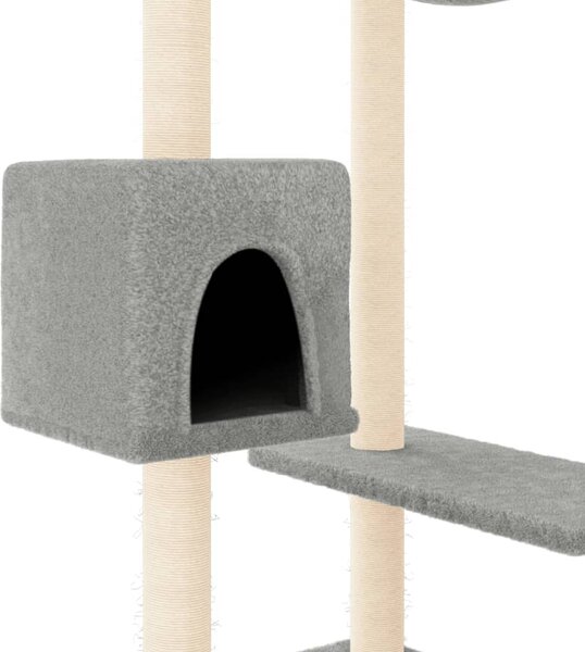 Škrabadlo pro kočky se škrabacími sloupky světle šedé 82 cm 171760