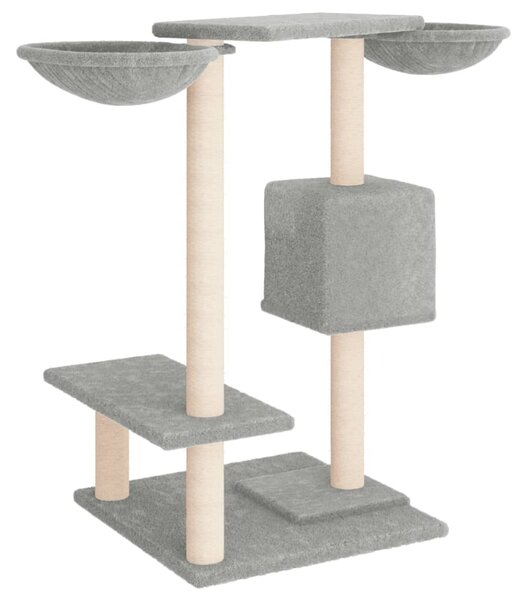 Škrabadlo pro kočky se škrabacími sloupky světle šedé 82 cm 171760