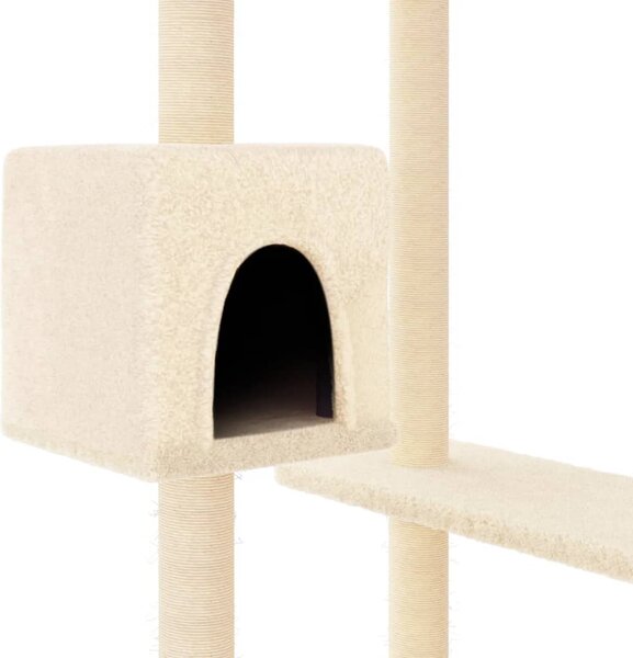 Škrabadlo pro kočky se škrabacími sloupky krémové 82 cm 171759
