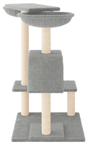 Škrabadlo pro kočky se škrabacími sloupky světle šedé 82 cm 171760