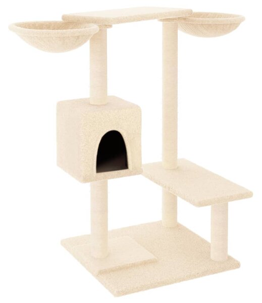 Škrabadlo pro kočky se škrabacími sloupky krémové 82 cm 171759