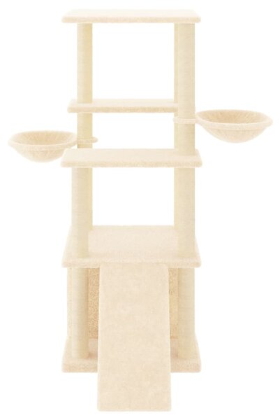 Škrabadlo pro kočky se sisalovými sloupky krémové 133 cm 171756