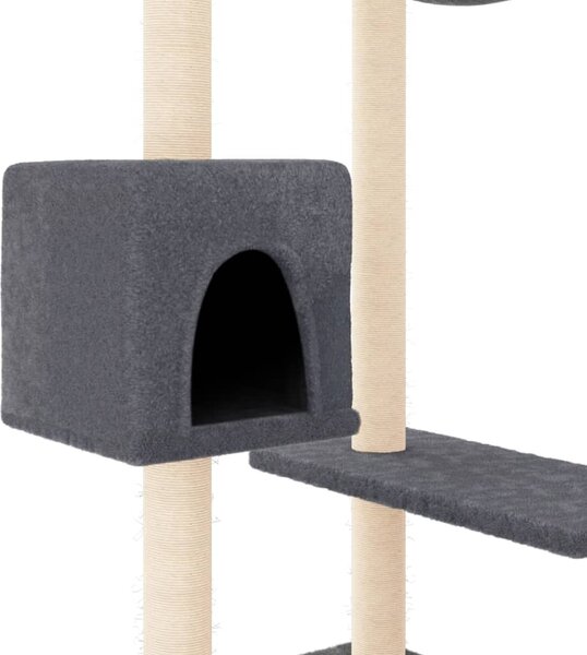 Škrabadlo pro kočky se škrabacími sloupky tmavě šedé 82 cm 171761