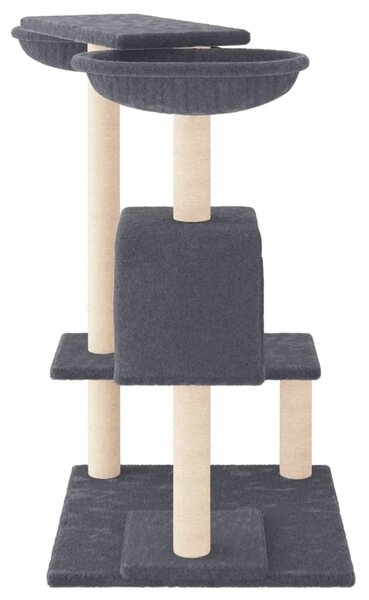 Škrabadlo pro kočky se škrabacími sloupky tmavě šedé 82 cm 171761