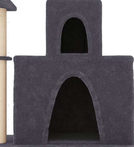 Škrabadlo pro kočky se sisalovými sloupky tmavě šedé 83 cm 171767