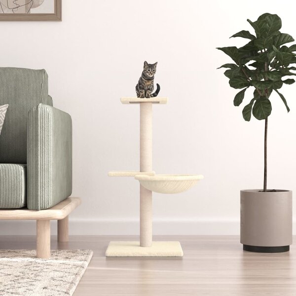 Škrabadlo pro kočky se sisalovými sloupky krémové 72 cm 171768
