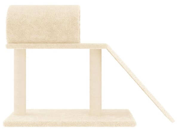 Škrabadlo pro kočky s tunelem a žebříkem krémové 55,5 cm 171789