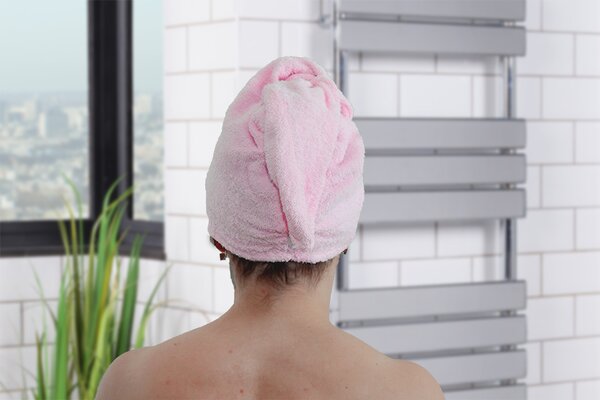 Rychleschnoucí turban na vlasy RENA růžový
