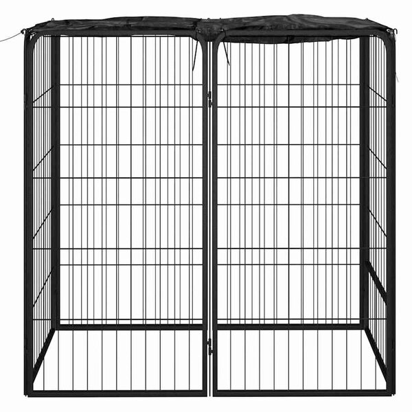 Ohrádka pro psy 6 panely černá 50 x 100 cm práškovaná ocel 171792