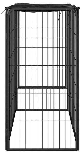 Ohrádka pro psy 6 panely černá 50 x 100 cm práškovaná ocel 171792