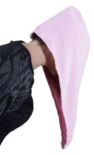 Rychleschnoucí turban na vlasy RENA růžový