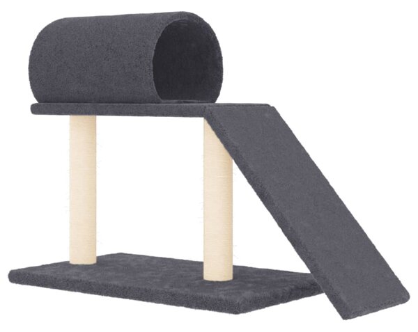 Škrabadlo pro kočky s tunelem a žebříkem tmavě šedé 55,5 cm 171791