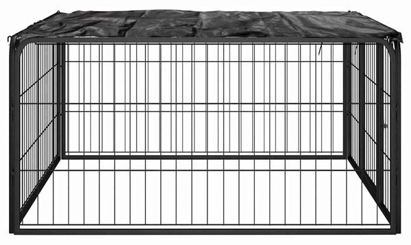 Ohrádka pro psy 4 panely černá 100x50 cm práškovaná ocel 171795