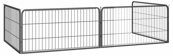 Ohrádka pro psy 4 panely černá 100x50 cm práškovaná ocel 171794