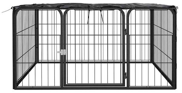 Ohrádka pro psy 4 panely černá 100x50 cm práškovaná ocel 171795