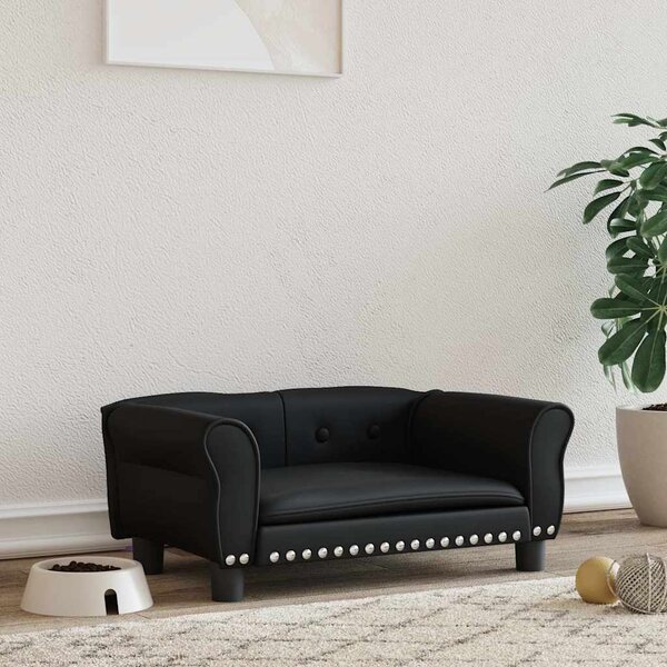 Pelíšek pro psy černý 70 x 45 x 30 cm umělá kůže 171831