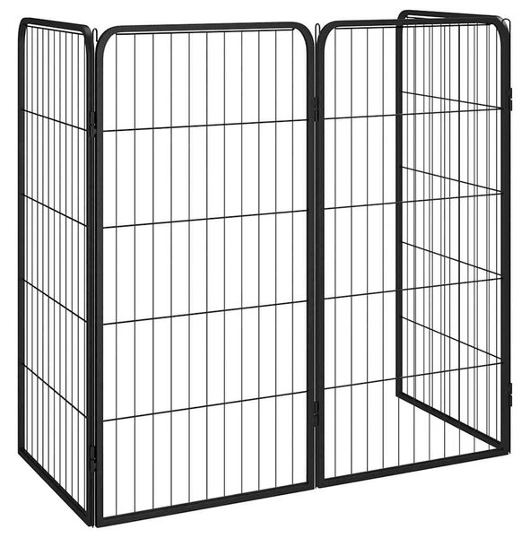 Ohrádka pro psy 4 panely černá 50 x 100 cm práškovaná ocel 171793