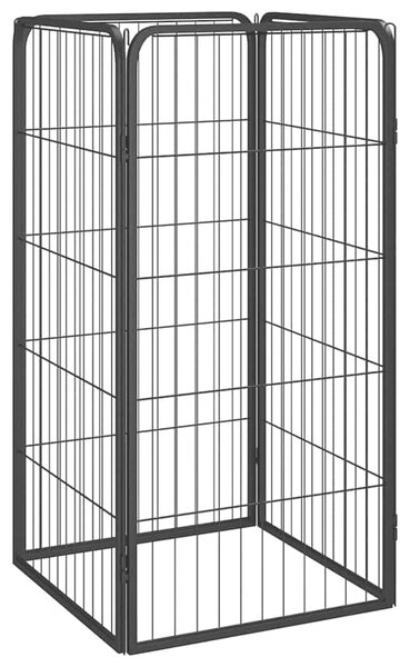 Ohrádka pro psy 4 panely černá 50 x 100 cm práškovaná ocel 171793