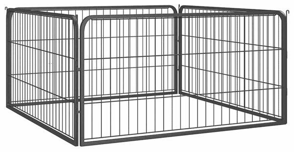 Ohrádka pro psy 4 panely černá 100x50 cm práškovaná ocel 171794