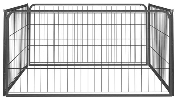 Ohrádka pro psy 4 panely černá 100x50 cm práškovaná ocel 171794