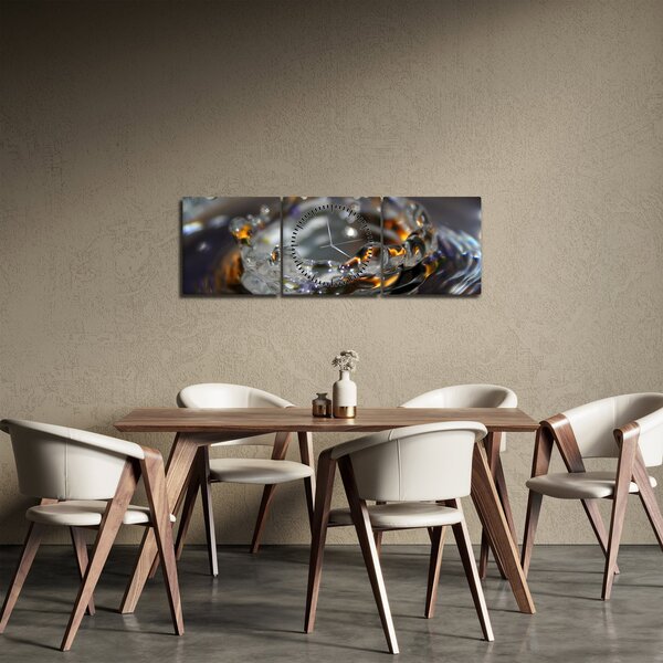 Obraz náramku z kapek vody (s hodinami) (90x30 cm)