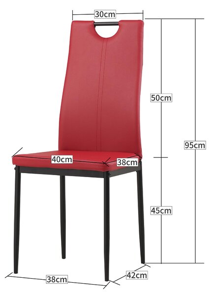 Albatros Jídelní židle SALERNO sada 4 kusů, šedá - elegantní italský design, čalouněný potah židle z umělé kůže, moderní a stylové k jídelnímu stolu - židle do kuchyně, židle do jídelny s vysokou nosností