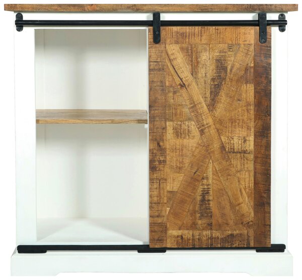 ŠIROKÁ KOMODA, mangové dřevo, přírodní barvy, černá, bílá, 100/85/45 cm MID.YOU - Online Only komody, Online Only