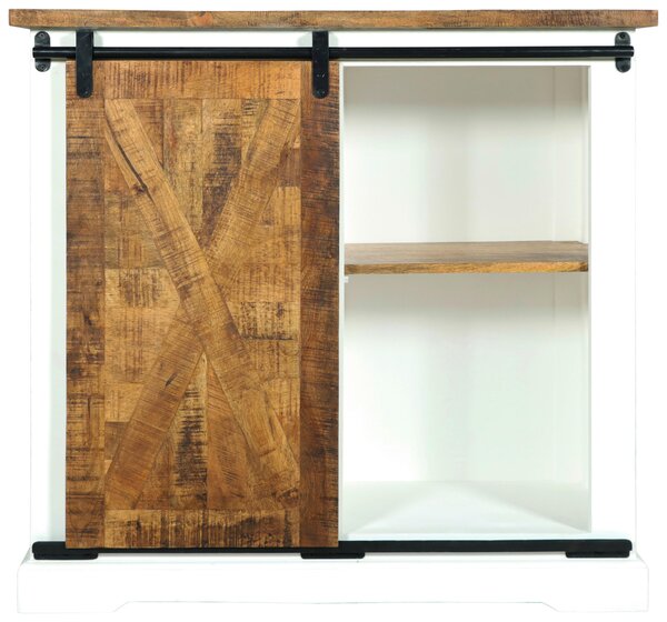ŠIROKÁ KOMODA, mangové dřevo, přírodní barvy, černá, bílá, 100/85/45 cm MID.YOU - Online Only komody, Online Only