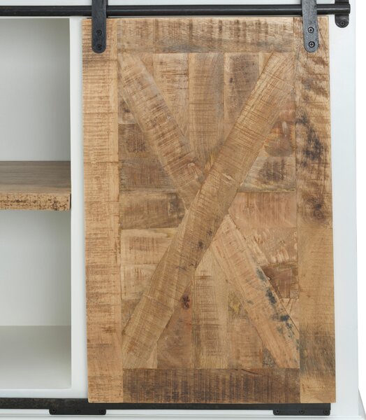 ŠIROKÁ KOMODA, mangové dřevo, přírodní barvy, černá, bílá, 100/85/45 cm MID.YOU - Online Only komody, Online Only