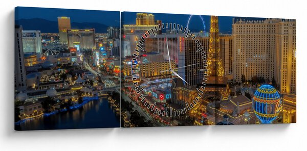 Obraz - Las Vegas (s hodinami) (90x30 cm)