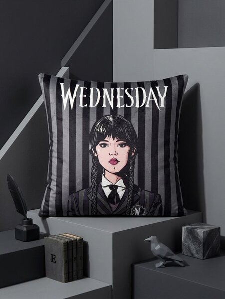 Sinsay - Povlak na polštář Wednesday - černá
