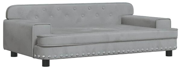 Pelíšek pro psy světle šedý 90 x 53 x 30 cm samet 171869