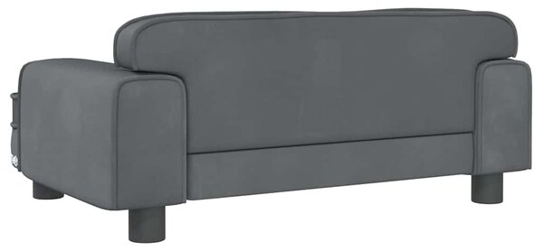 Pelíšek pro psy tmavě šedý 70 x 45 x 30 cm samet 171884