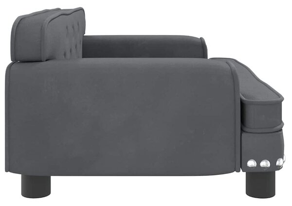 Pelíšek pro psy tmavě šedý 70 x 45 x 30 cm samet 171884