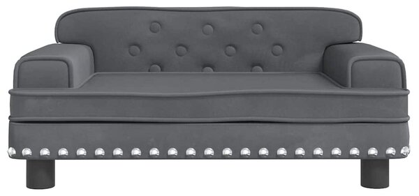 Pelíšek pro psy tmavě šedý 70 x 45 x 30 cm samet 171884