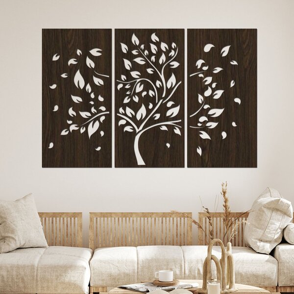 3 dílný dřevěný strom PODZIM Zvolte barvu dekoru: Wenge | Rozměry (cm): 90x60