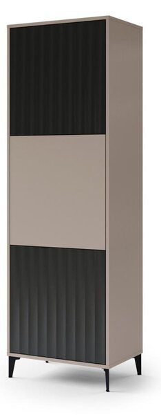 Skříňka RONJA 63x195x43 cm taupe/černá