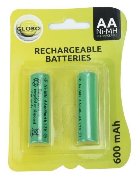 Globo 3300-2E dobíjecí baterie do solárních svítidel Ni-Mh 1,2V, AA 600mAh, 2 ks v blistru