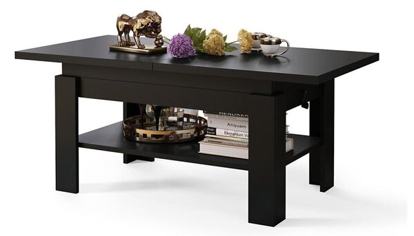 Rozkládací konferenční se zvedací deskou ROY 130/170x65 cm černá
