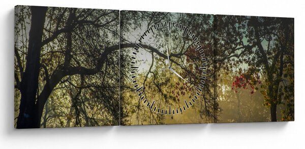 Obraz východu slunce (s hodinami) (90x30 cm)