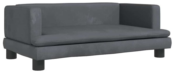 Pelíšek pro psy tmavě šedý 80 x 45 x 30 cm samet 171896