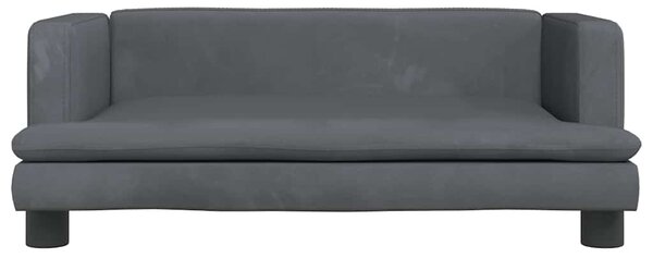 Pelíšek pro psy tmavě šedý 80 x 45 x 30 cm samet 171896