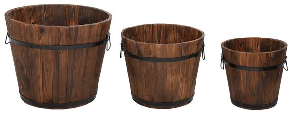 3dílná sada dřevěných truhlíků masivní jedlové dřevo