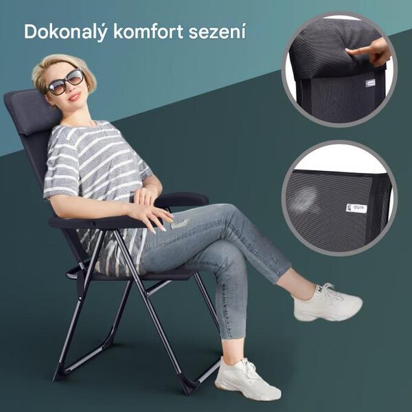 Deuba Sada 2 ks kempingových židlí - antracit