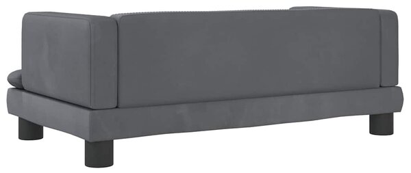 Pelíšek pro psy tmavě šedý 80 x 45 x 30 cm samet 171896