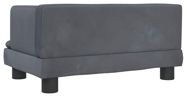 Pelíšek pro psy tmavě šedý 60 x 40 x 30 cm samet 171908